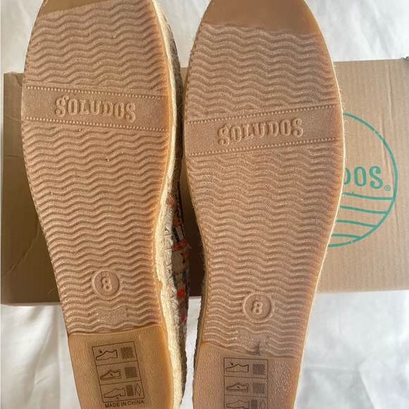 BNIB Soludos Special Edition Platform Espadrilles Metallic Plaid Tweed Size 8 main image 0
